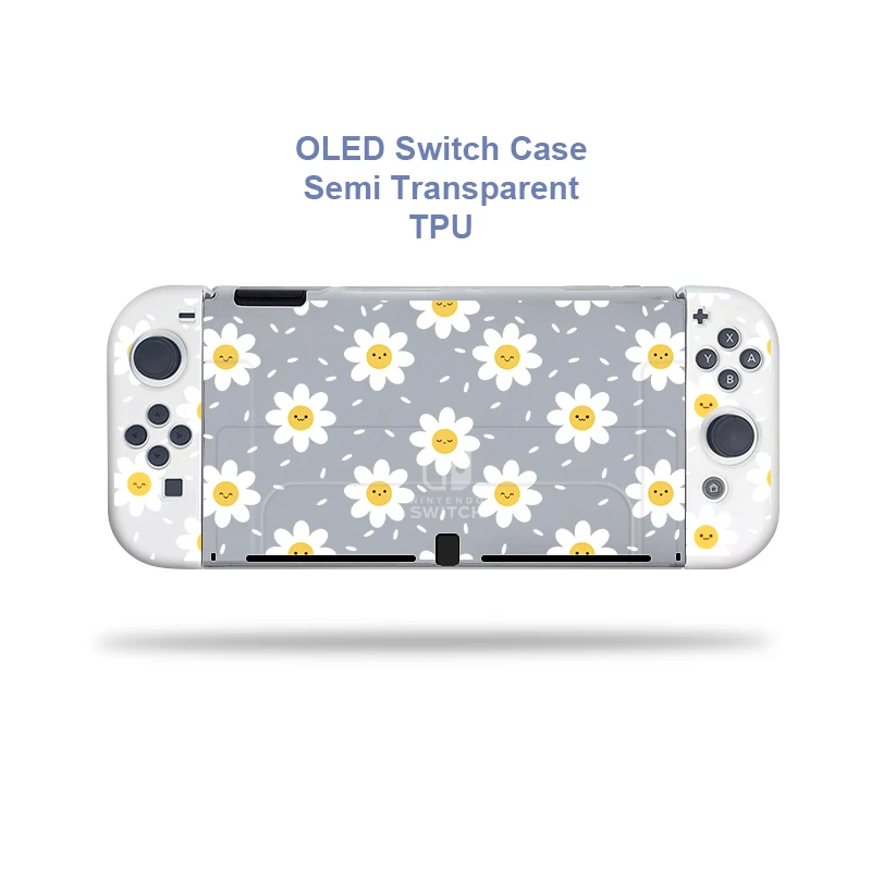 Kawaii Daisy Funda Nintendo Switch OLED обложка чехол для девочки Dockable Protective TPU Shell For Nintendo Switch Controller Joy-Con (art.: 3920bc896c96d) - 3920bc896c96d