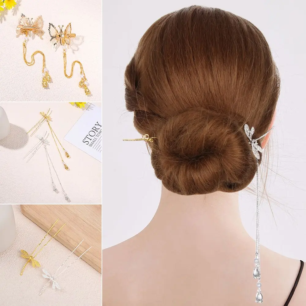 

Elegant Girls Moving Flying Shiny Women Hair Clips Bobby Pins Tassel Butterfly Hairpin Barrettes