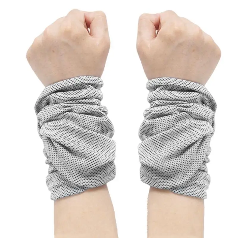 

2PCS Ice Cooling Sweat Wristband Tennis Sport Wrist Support Brace Volleyball Gym Sweatband Towel Wrist Protect Summer Wristbands