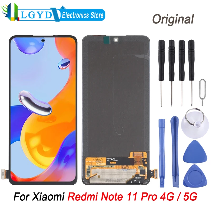 

Оригинальный ЖК-экран Super AMOLED и дигитайзер в сборе для Xiaomi Redmi Note 11 Pro 4G / Redmi Note 11 Pro 5G