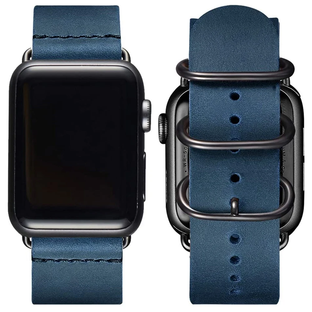 

Leather Strap For Apple Watch Band 7 41mm 45mm Wristband For iWatch Serie 6 SE 5 3 40 38/40mm 42/44mm Belt Bracelet Accessories