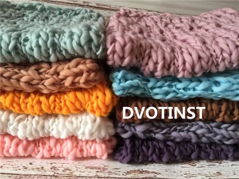 Dvotinst Newborn Baby Photography Props Crochet Knit Background Blanket Basket Filler Fotografia Accessories Studio Shoot Props