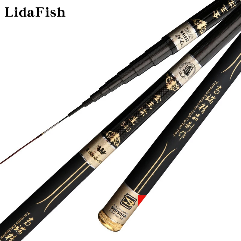 

LIDAFISH Новинка 3,6/4,5/5,4/6,3/7,2 М удочка для пресноводного карпа Ультралегкая углеродная телескопическая удочка для речной рыбалки