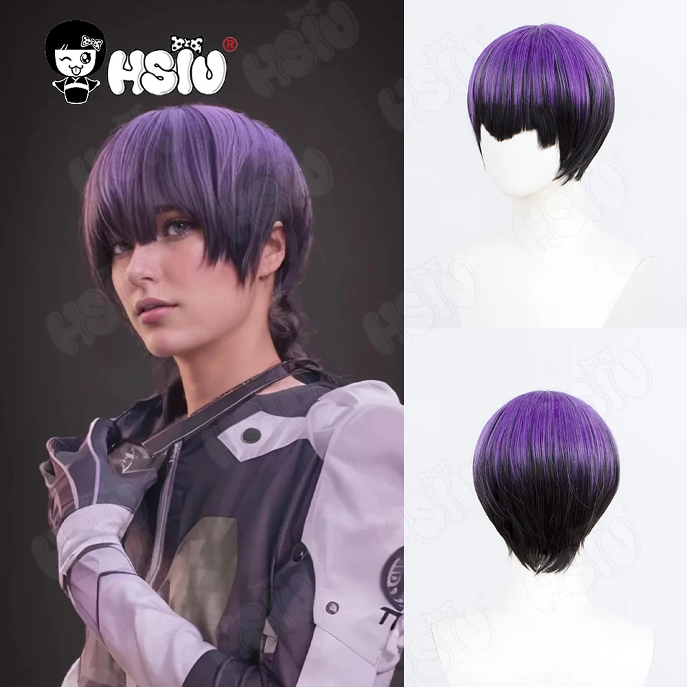 Hoshina Soshiro Косплей Парик Волокно синтетический парик「HSIU」черный фиолетовый