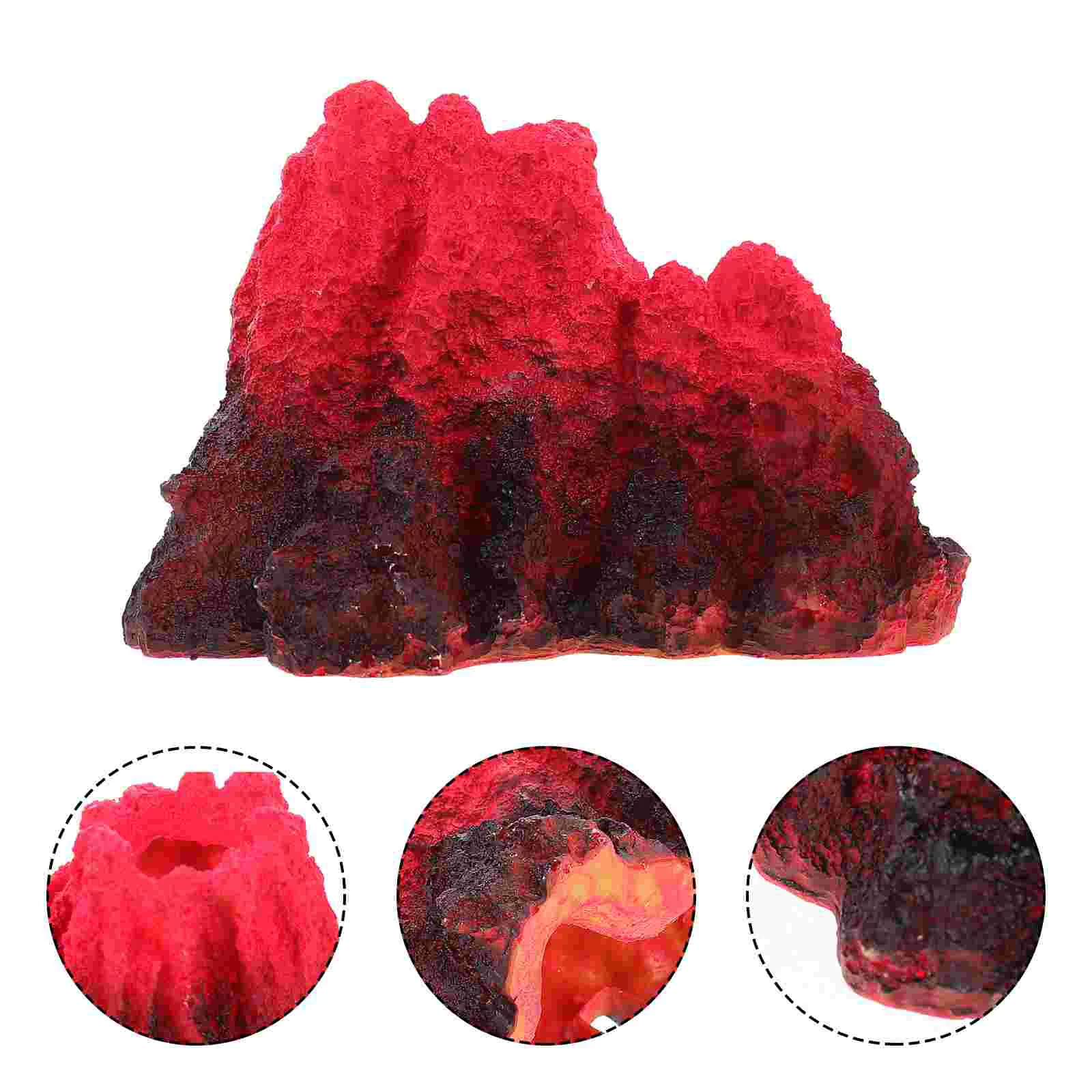 

Volcano Fish Aquarium Tank Decor Ornament Resin Hideout Hiding Cave Decorations Shelter Landscaping Landscape Underwater