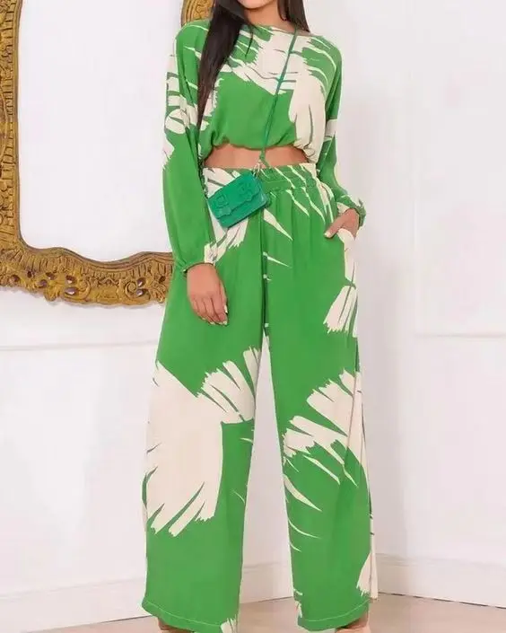 

2023 New Women's Short Long Sleeve Top Pants Sexy Set Two Pieces