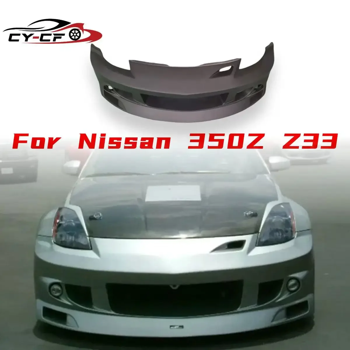 Фото Для Nissan 350Z Z33 2002-2008 годов автомобильные аксессуары FRP волокно Duraflex J-Spec стиль передний бампер подходит №1