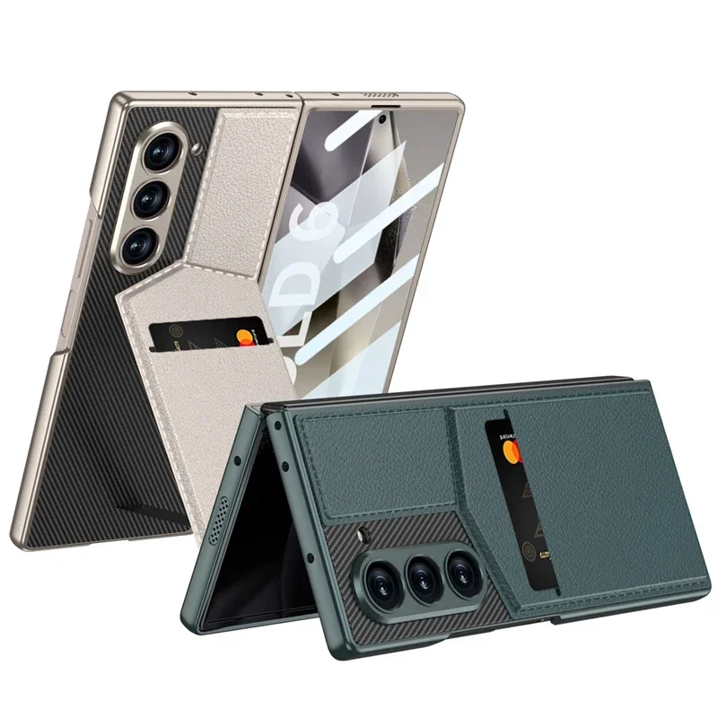 Чехол для Samsung Galaxy Z Fold 6 GKK деловой простой кожаный флип-чехол с подставкой