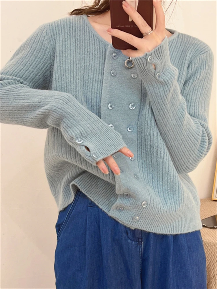 

Зимний женский свитер, вязаный кардиган оверсайз, свитер для девочек, Женский кашемировый пуловер, топы с длинным рукавом, макси, винтажный ...