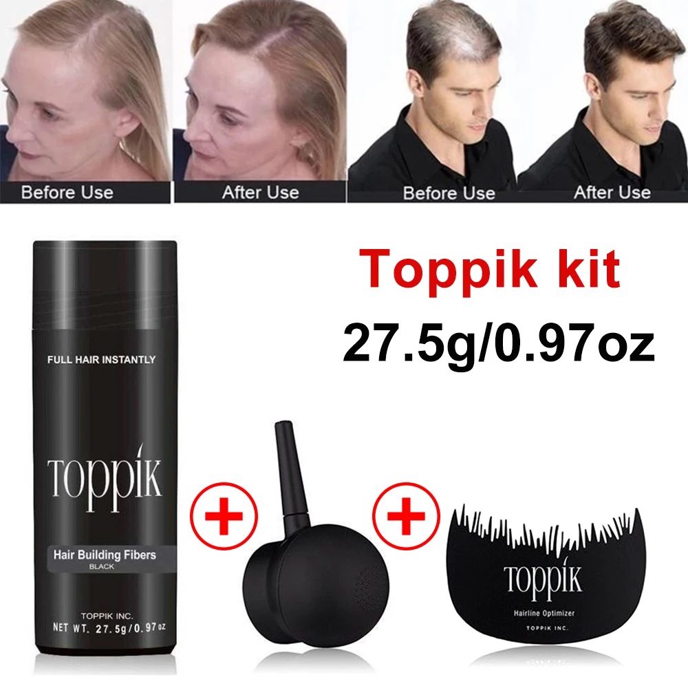 

Toppik оригинальный набор из натуральных кератиновых волокон для наращивания, 27,5 г, спрей для спрея, пудра для лечения волос