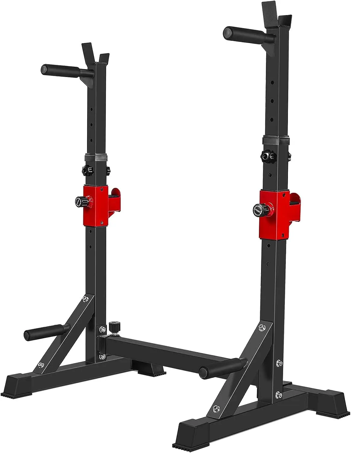 

Squat Stand, Barbell , Dip Bar Station Adjustable Bench Press 850LBS Max Load Multi-Function Weight Lifting Home Gym