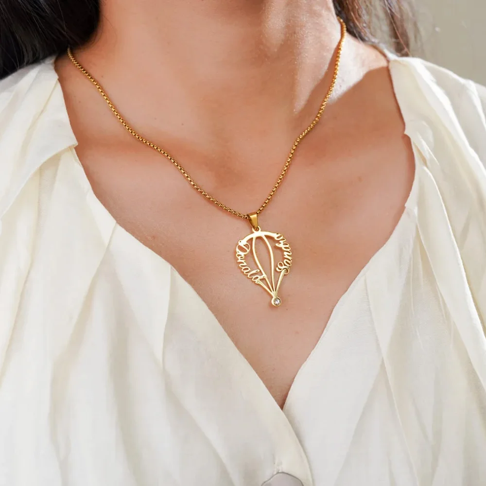 Atoztide ожерелье на заказ с двумя именами женское ювелирное изделие из нержавеющей