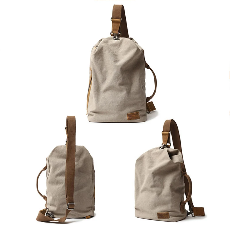 Vintage canvas men chest bag outdoor casual organizer designer multifunctional sports shoulder bag large capacity crossbody bag