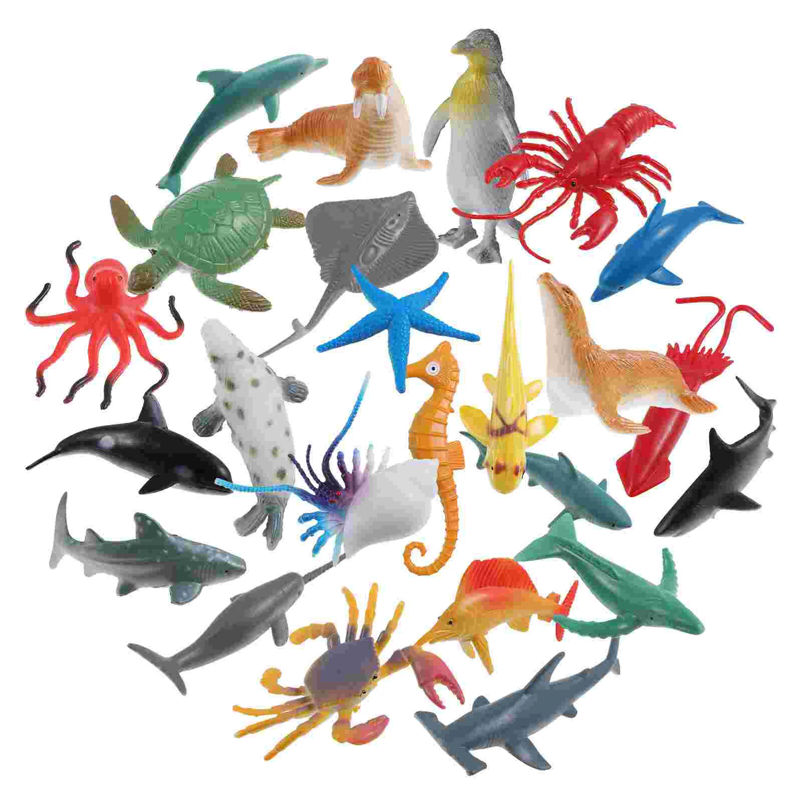 

24pcs Realistic Mini Lifelike Animal Set Ocean Animal for Teens Toddlers