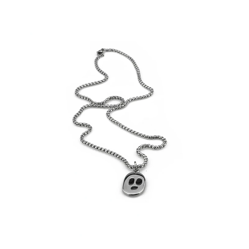 

Design Minority Fashion Ghost Head Personality Titanium Steel Pendant Hip Hop Couple Necklace Men and Women's Necklace Jewelry