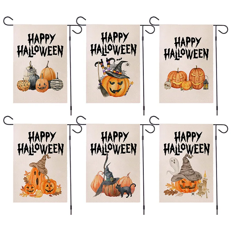 

Halloween Garden Flag Scary Pumpkin Pattern Digital Printing Garden Flag