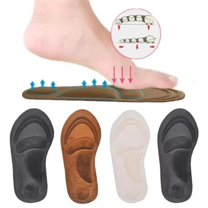 

Pair 4D Suede Memory Foam Insoles Flat Foot Sole Care Orthopedic Insoles Sports Insoles Sponge Arch Support Insoles Unisex