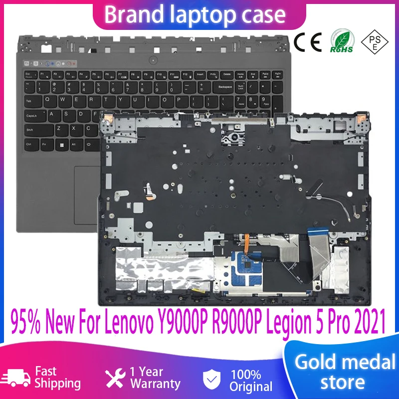 

95％ New For Lenovo Y9000P R9000P Legion 5 Pro 2021 16ACH6H Grey Palmrest Upper Case Keyboard With Backlight and Touch Pad