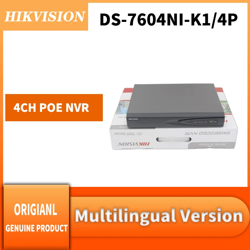 

Hikvision DS-7604NI-K1/4P DS-7608NI-K1/8P 4/8CH POE NVR 8MP H.265+ 1 SATA For IPC Security Network Video Recorder