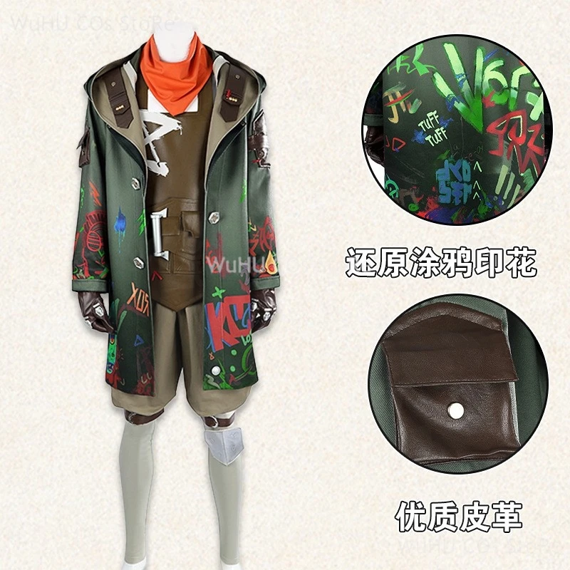 Game Ekko Arcane2 Cosplay Costume The Boy Who Shattered Time Suit Halloween Carnival Party Uniforms Shoe Mask Props