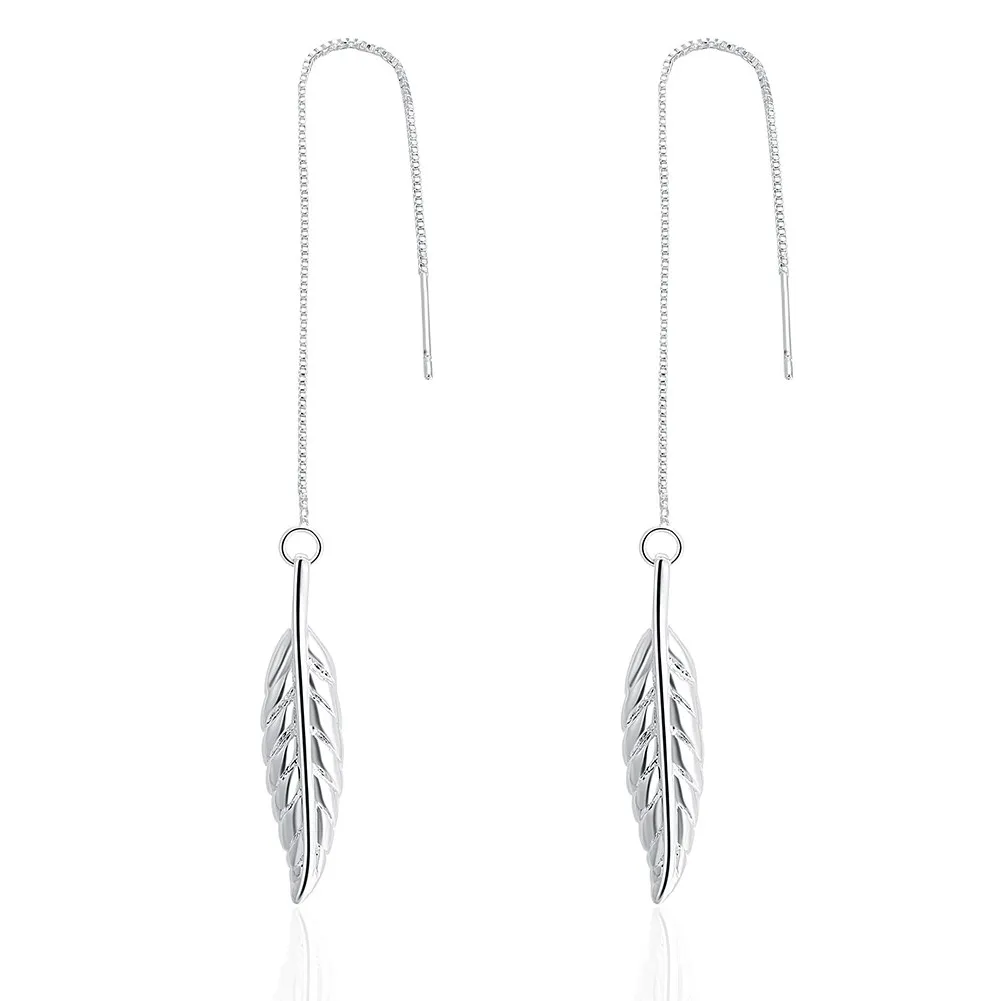 

Silver Earring Exquisite Fashion Earrings Leaf Pendant