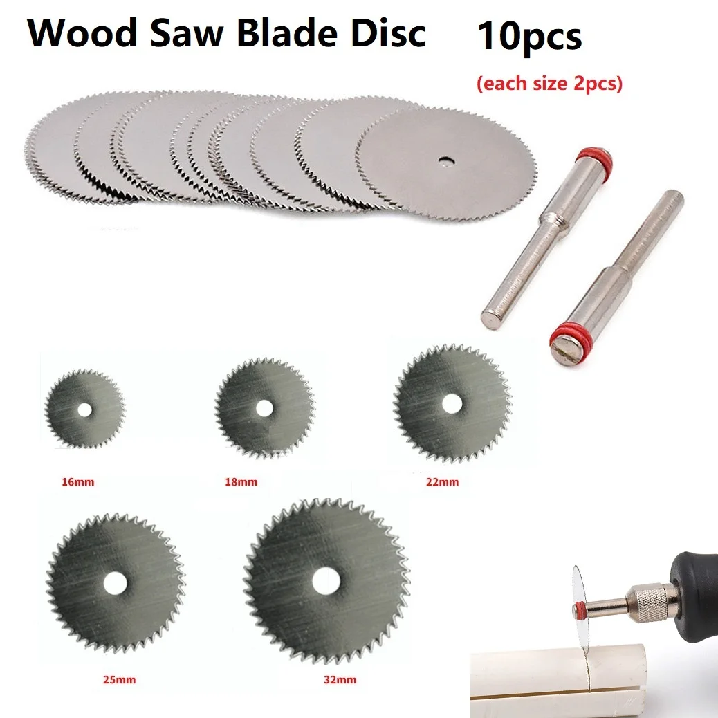 

12pcs/set 16-32mm Cutting Discs Silver Carbon Steel Circular Saw Blades With Mandrel Woodworking Handicrafts DIY Tool