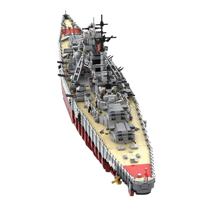 MOC Bismarck Naval Ship Military Cruiser Model Building Blocks War Battle Toy High-tech DIY Children Brithday Gifts Toys |