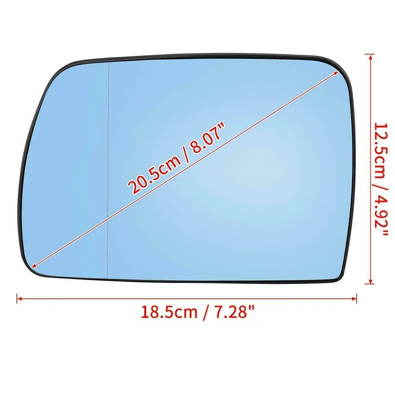 

Left/Right Blue Mirror Glass with Backing Plate Heated for BMW X5 E53 2000-2006 51167039595/51167039596 Side Rear View Lens
