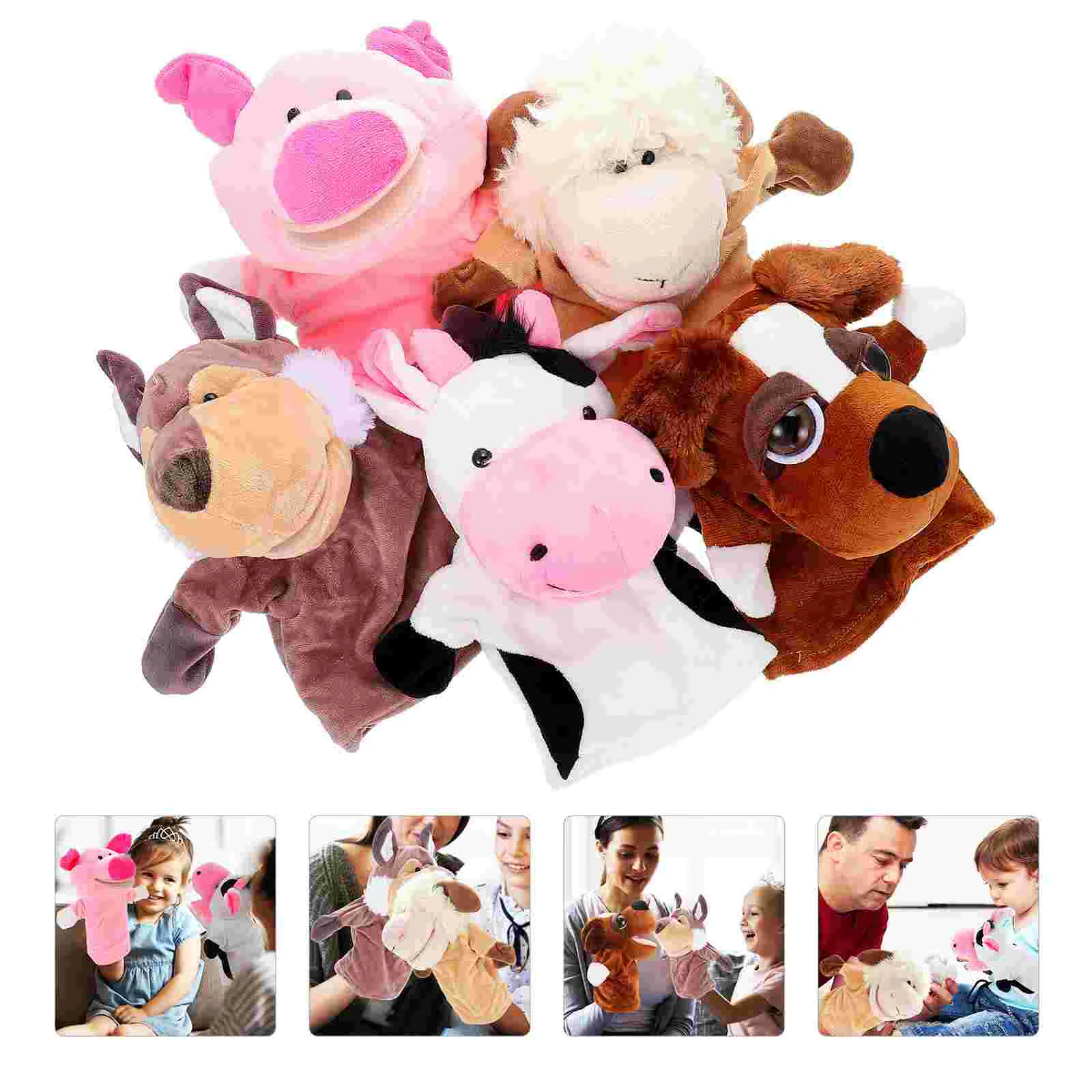 

5 Pcs Baby Toys Animal Puppet Puppets Movable Mouth Storytelling Hand Parent-child