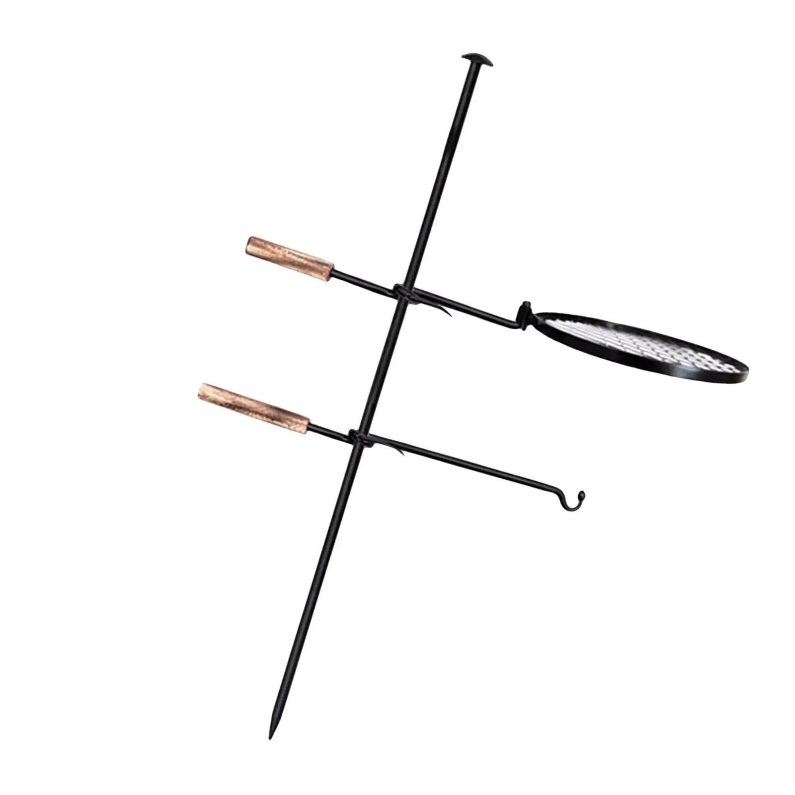 

Portable Campfire Grill Camping Hanging Pot Rack Heavy Duty Grilling Stand Grate