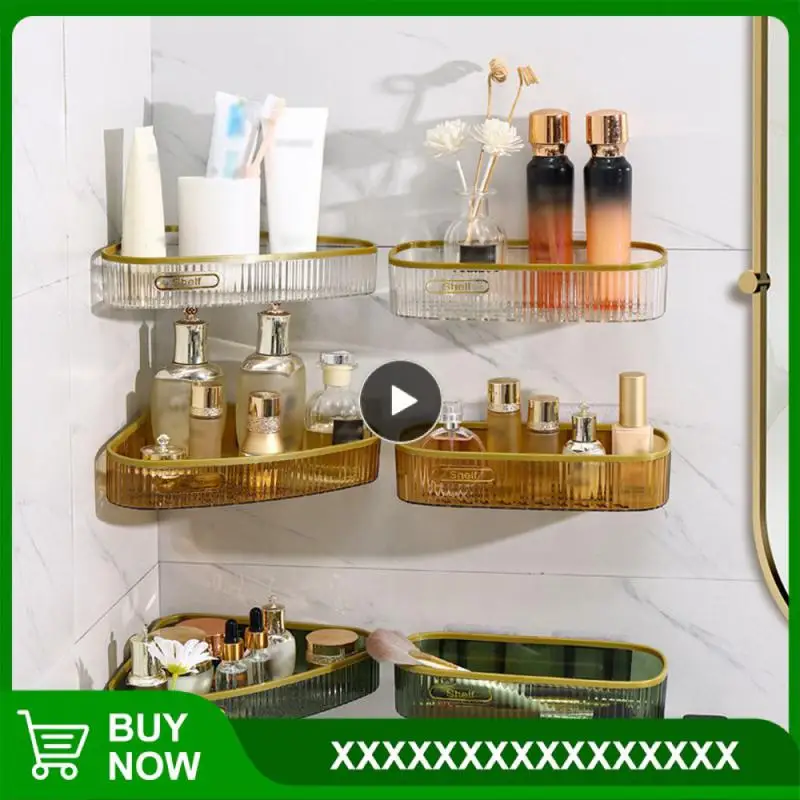 

Storage Rack Triangle Luxury Holder Wall-mounted Hole-free Bathroom Accessories
