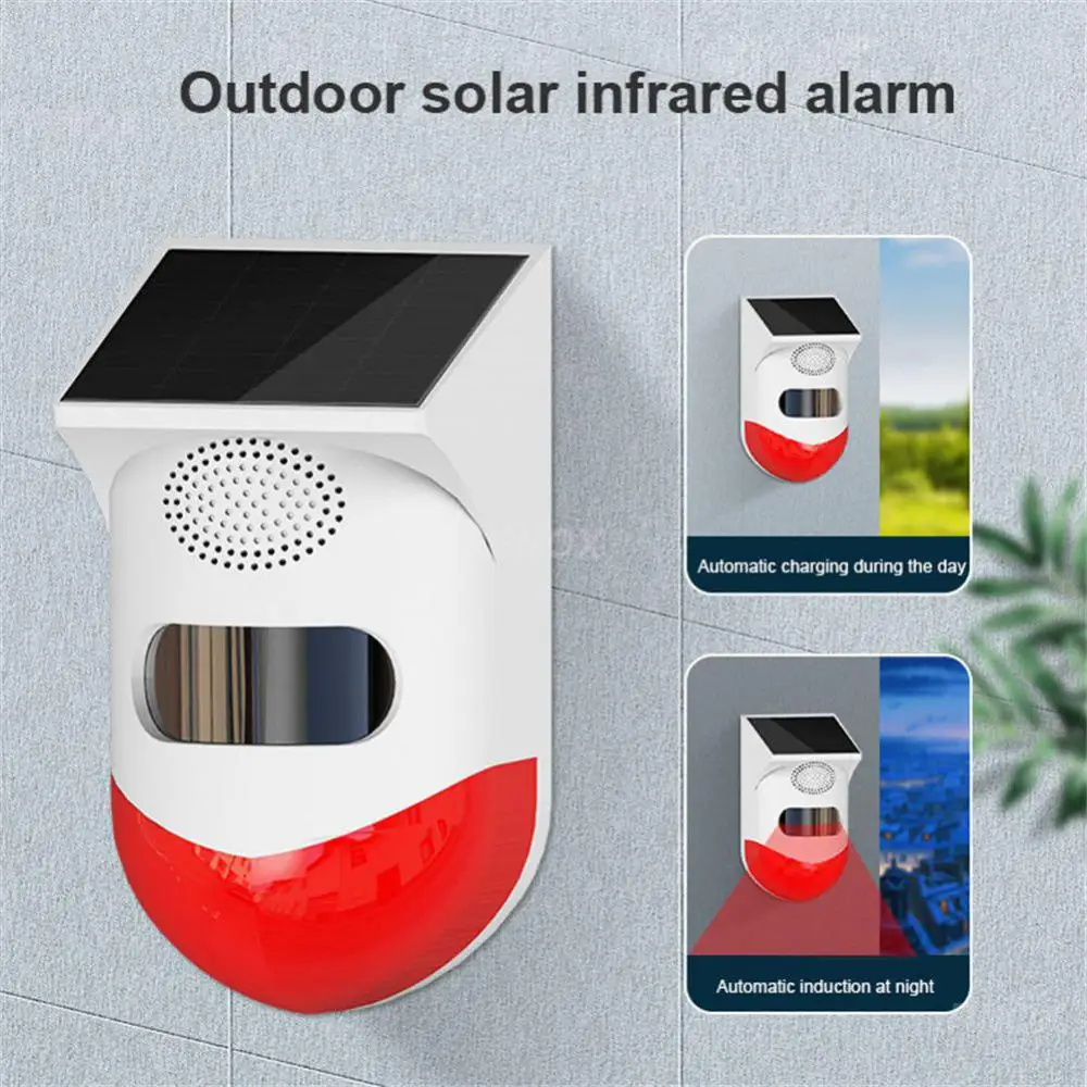 

Remote Control Rf433 Alarm Light 110db Loud Outdoor Security Smart Home Foldable Induction Lamp Security Alarm Waterproof