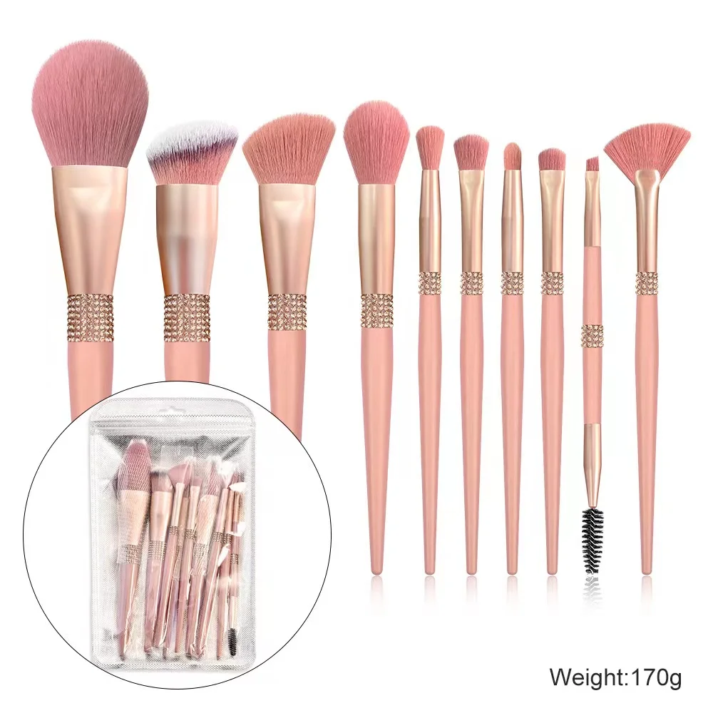 

Pink Makeup Brush Full Set/Kit Vegan Make Up Beauty Eyeshadow Blending Eyelash for Artist Cruelty Free Rose Gold Cosmetics Tool