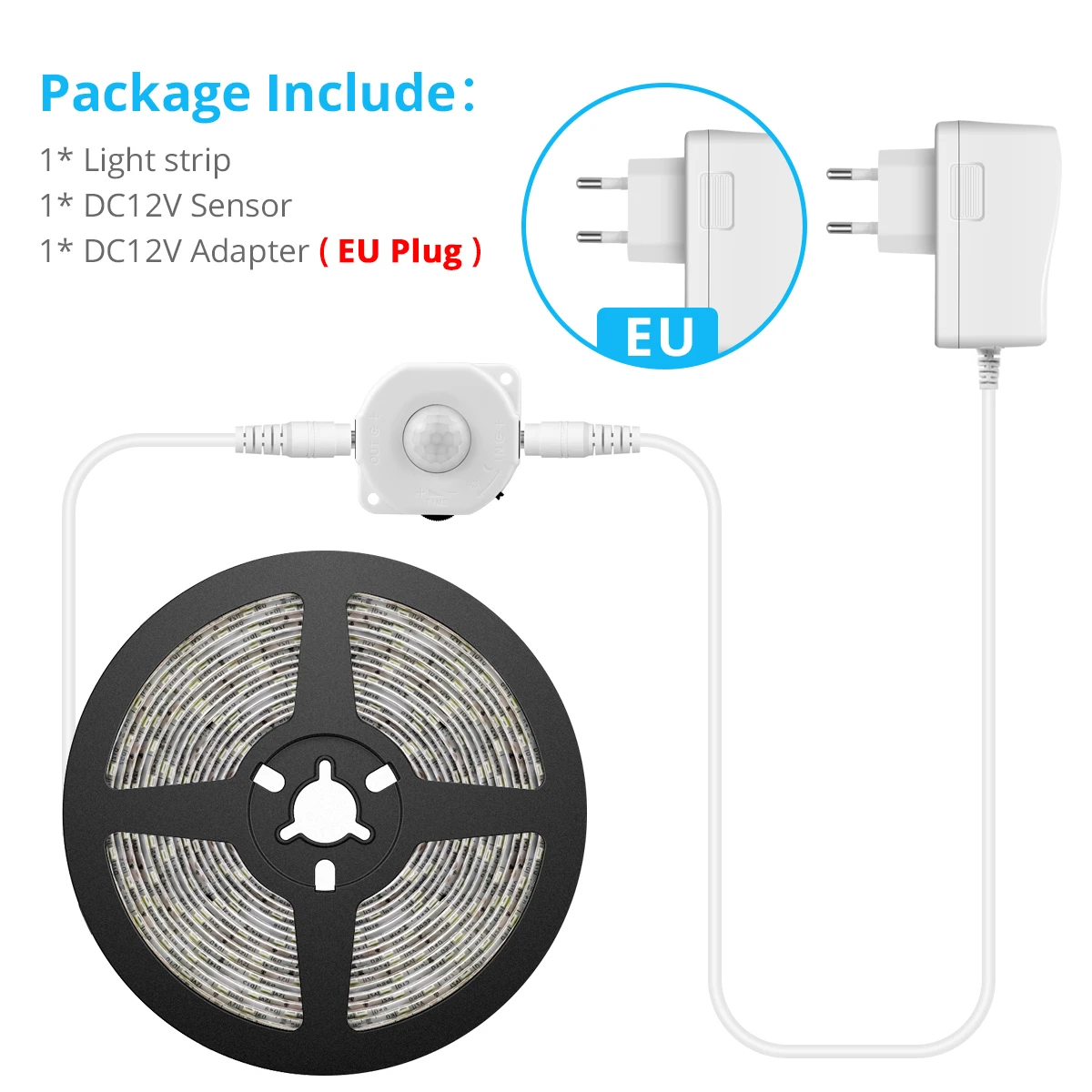 

AIMENGTE Светодиодная лента с датчиком движения, белая/теплый белый, 1-5 м