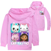 kids cartoon gabby cats clothes cute gabbys dollhouse hoodies girls hooded jacket boys zipper outwearcoats childrens clothing
