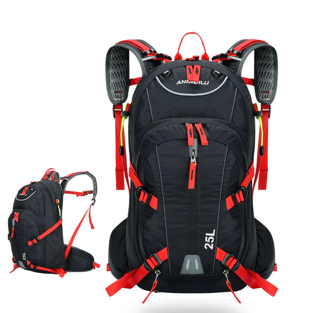 Нейлоновый альпинистский рюкзак, спортивная сумка 25 литров с отрывной крышкой, водонепроницаемая, с чехлом от дождя, унисекс