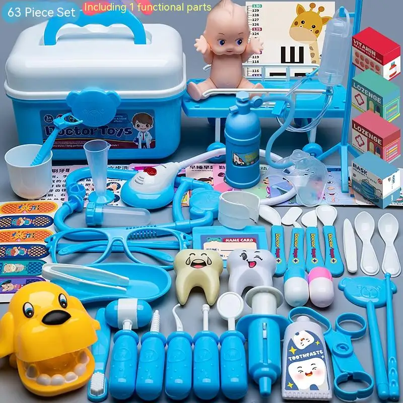 

Kids Simulation Doctor Toy Set Tool Pretend Play Medical Box Trolley Box Girl Nurse Injection Playing House Stethoscope Children