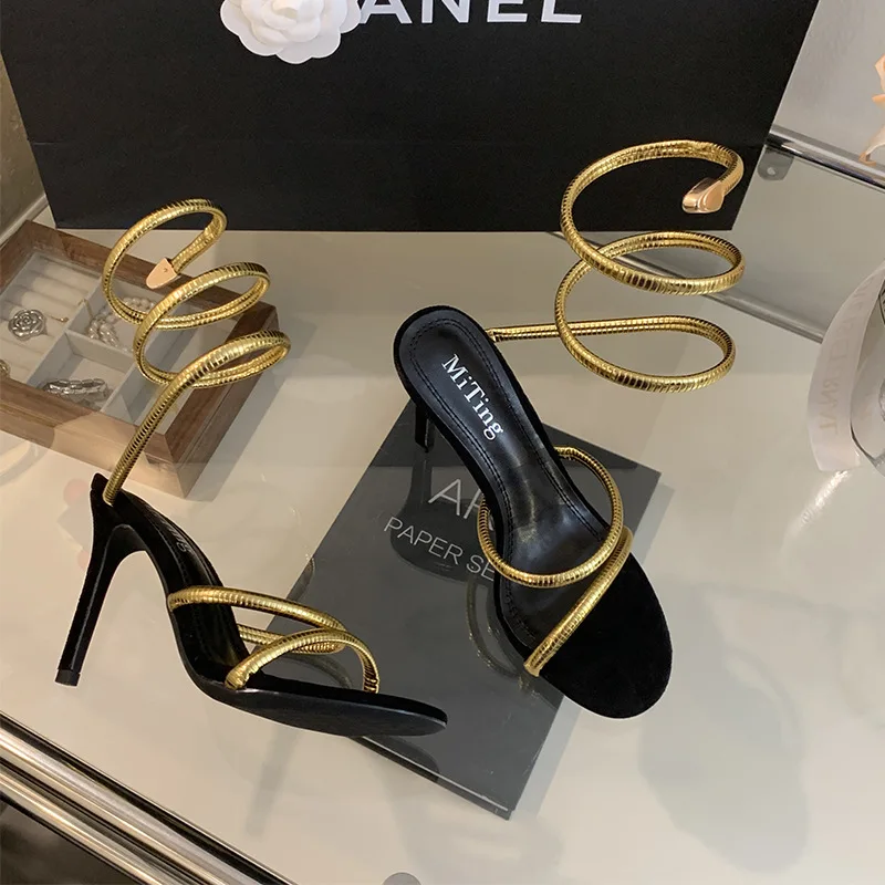 CHMURY Прямая поставка дизайнерские роскошные золотые черные серебряные сандалии