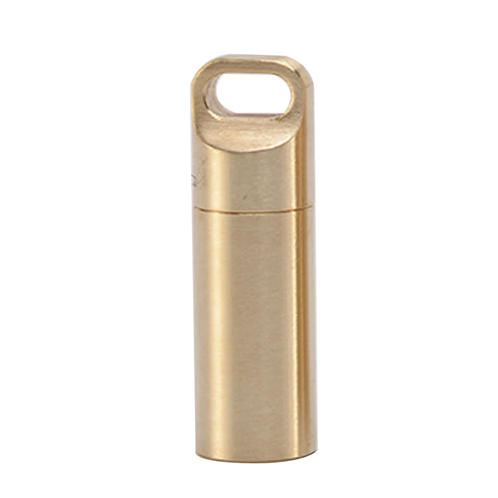 

Seal Container Large Capacity Solid Capsule Travel Outdoor Hiking Portable Waterproof Tank Brass Pill Case Storage Camping