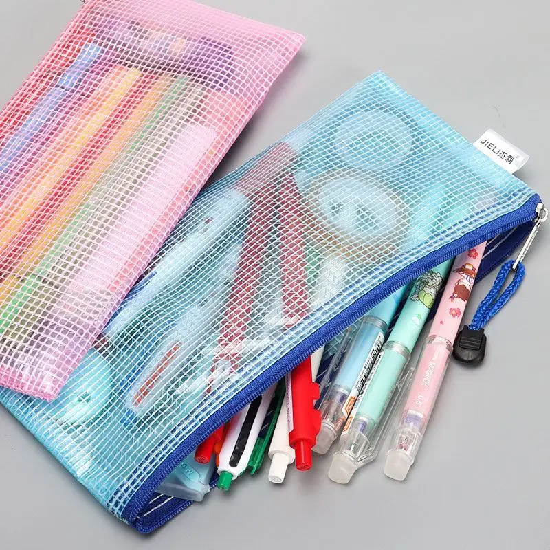 

10 Pcs, A6 Waterproof and Tear Resistant Plastic Zipper Pen Case, Folder Pocket Travel Bag, Multi-color Document Holder