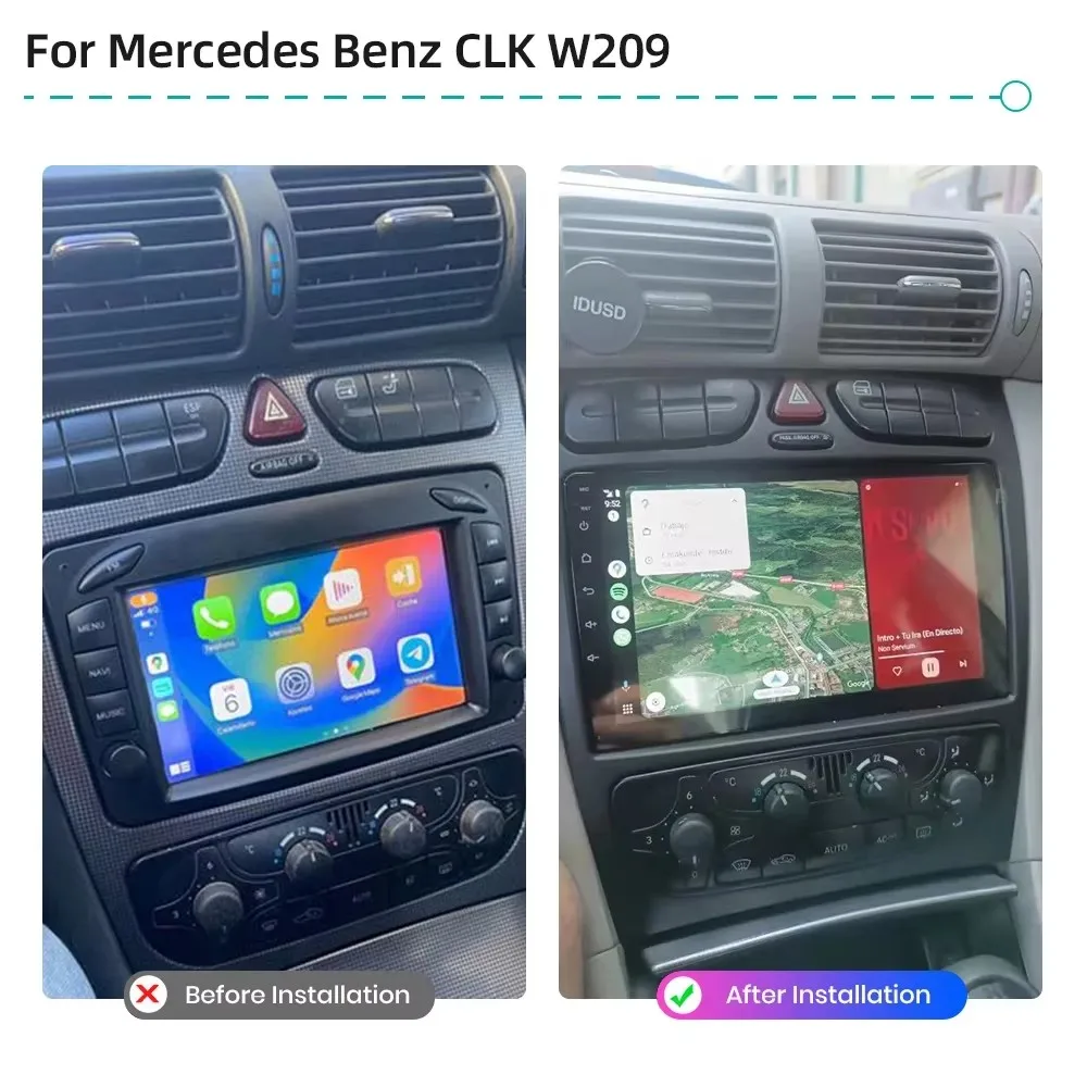 Фото Автомагнитола Android 16 для Mercedes Benz C-Class W203 C200 C320 C350 CLK W209 2002-2005 с GPS-навигацией и мультимедийным плеером №3