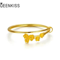 qeenkiss bt5293 fine jewelry wholesale fashion woman girl bride birthday wedding gift peach blossom 24kt gold bracelet bangle