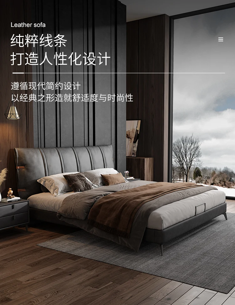 

Dipu technology cloth bed Nordic minimalist cloth bed 1.8 m master bedroom double bed modern minimalist soft wedding bed