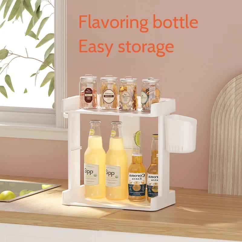 

Kitchen Shelving Table Top Multi-Layer Household Seasoning Rack Oil Salt Sauce Vinegar Storage Rack Seasoning Plastic