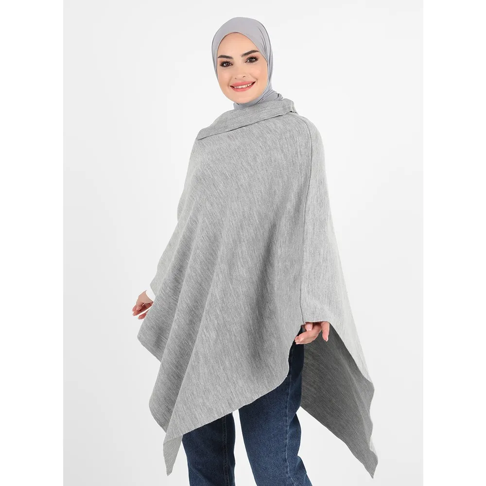 

Ассиметричная трикотажная одежда с воротником-хомутом Dorlie, серого цвета