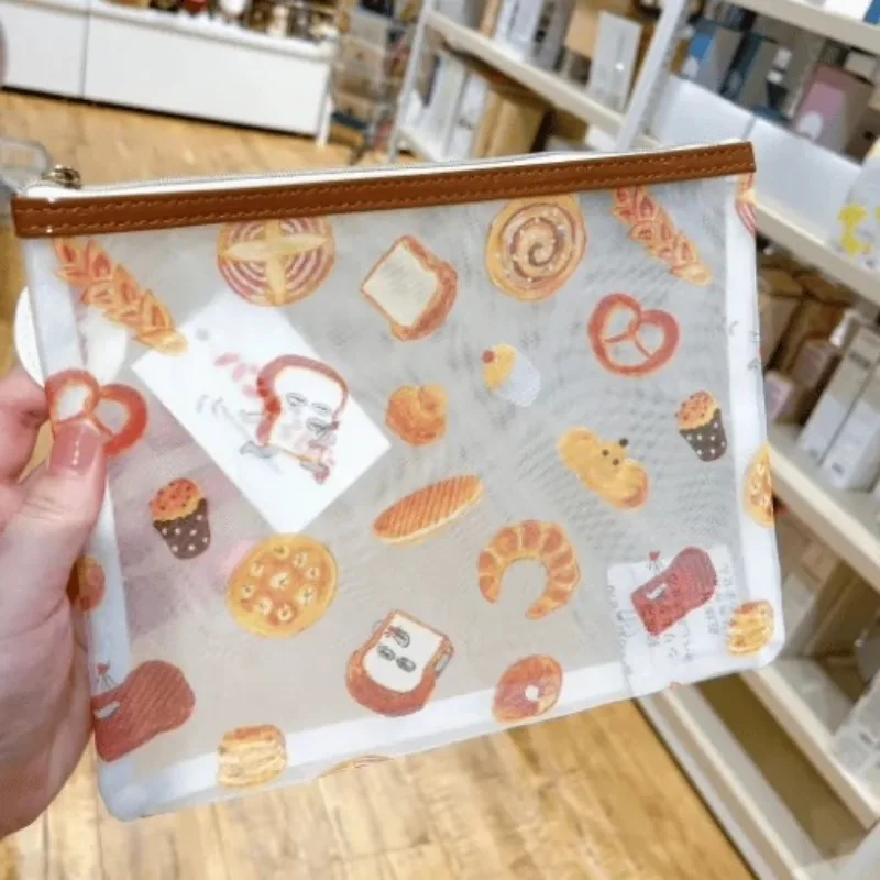 Прозрачная сумка для хранения The Bread Thief милая мультяшная сетчатая канцелярских