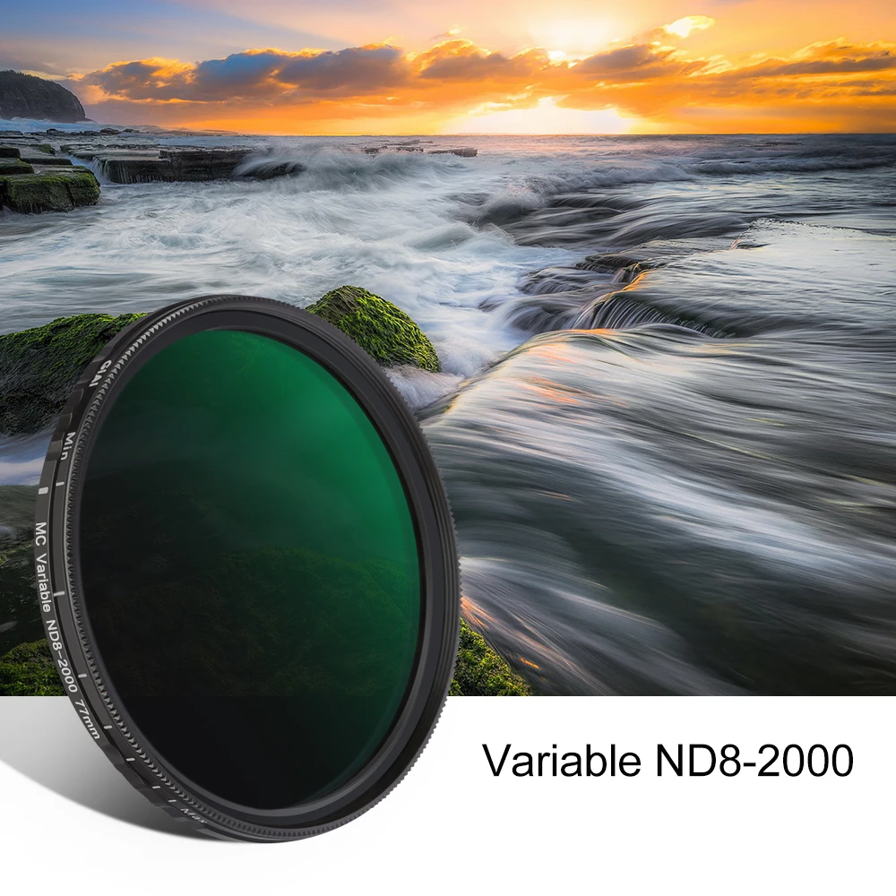 

GiAi ND8 To ND2000 Variable ND Filter 3-11 Stops Adjustable Neutral Density Camera Lens 86mm 82mm 77mm 72mm 67mm