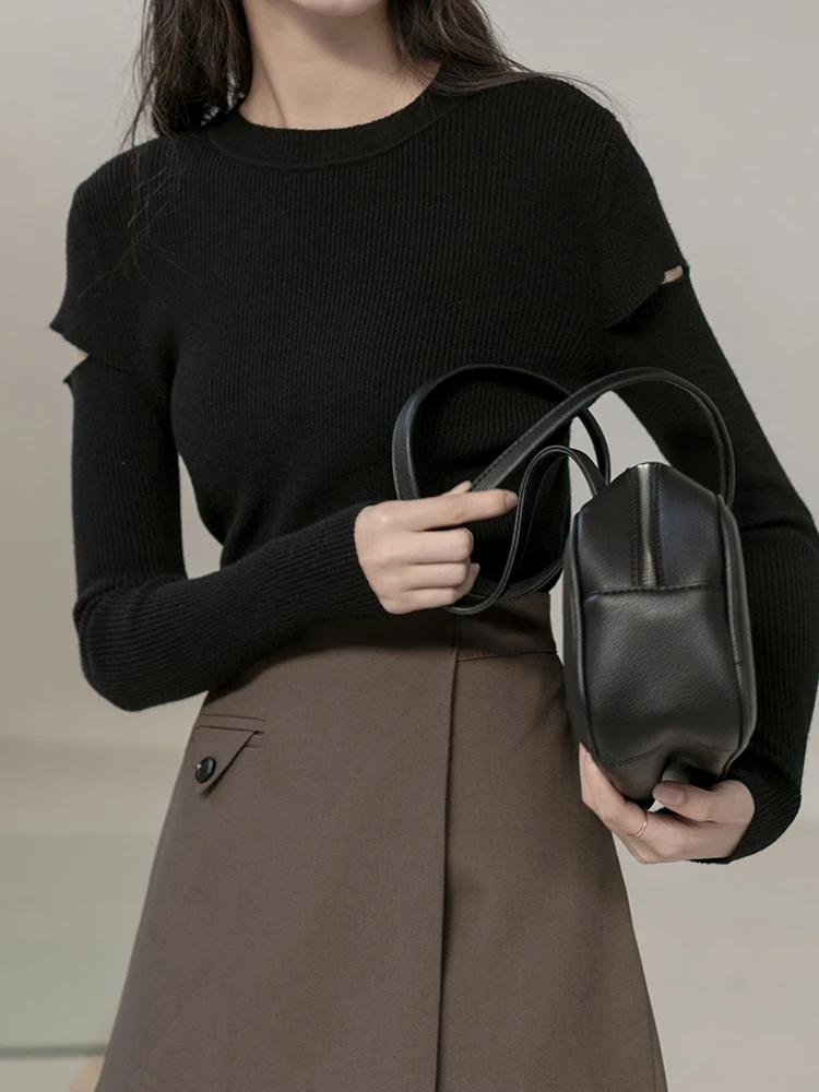 

Женский свитер, новинка сезона осень-зима 2020, блузка с длинными рукавами и приталенным низом, свитер с высоким воротником, приблизительно