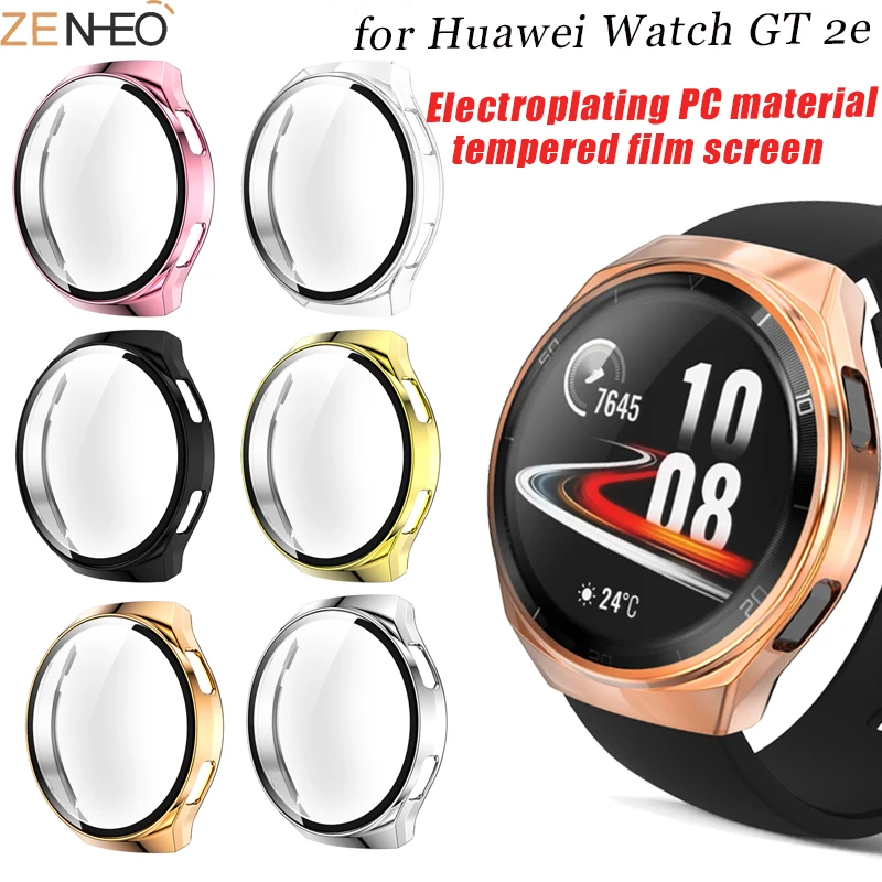 

Full Cover plating PC Protective Watch Case For Huawei Watch GT 2E gt2e Smart Watch Original Tempered Glass Cover