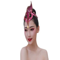 celebrity dance headdress flower stage performance opening dance dai classical dance yangko silver sequins festival accessories